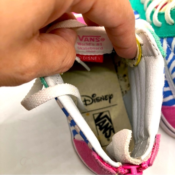 Vans Sk8 Hi8 Multicolored Vintage Mickey Mouse style, kids size 3, euc - Picture 8 of 9